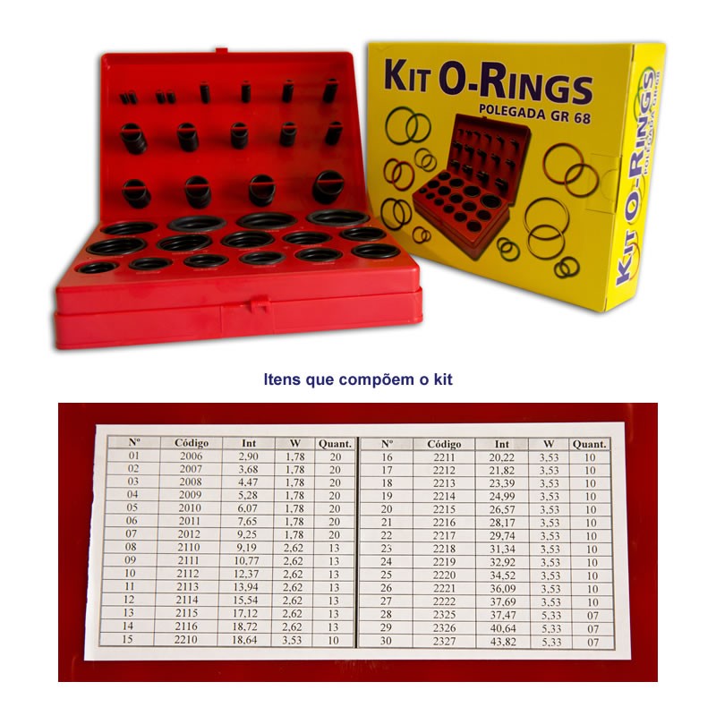 KIT ANEIS ORING POL 407 PÇS VILUBRI