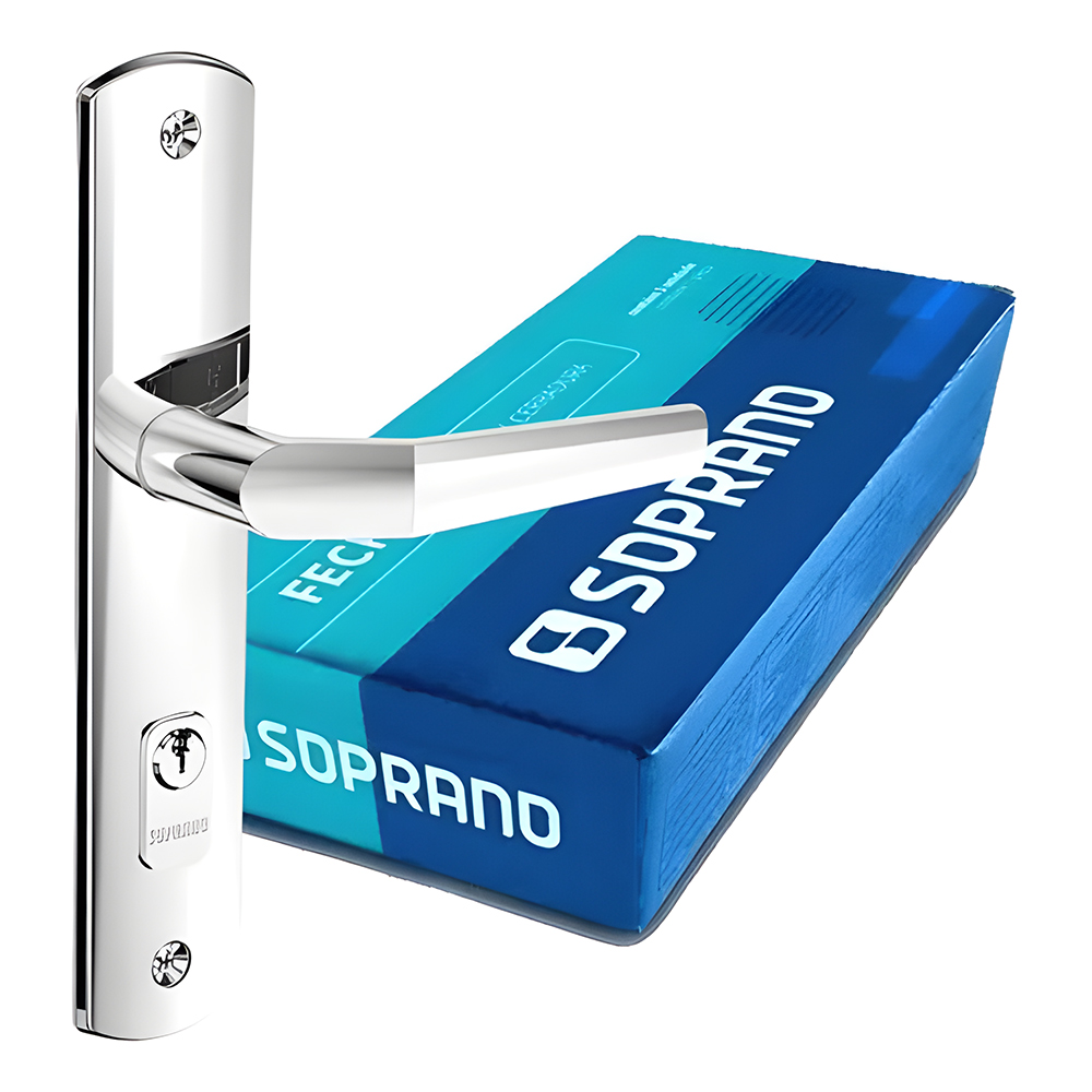 FECHADURA EXTERNA POP LINE CROMADA SOPRANO