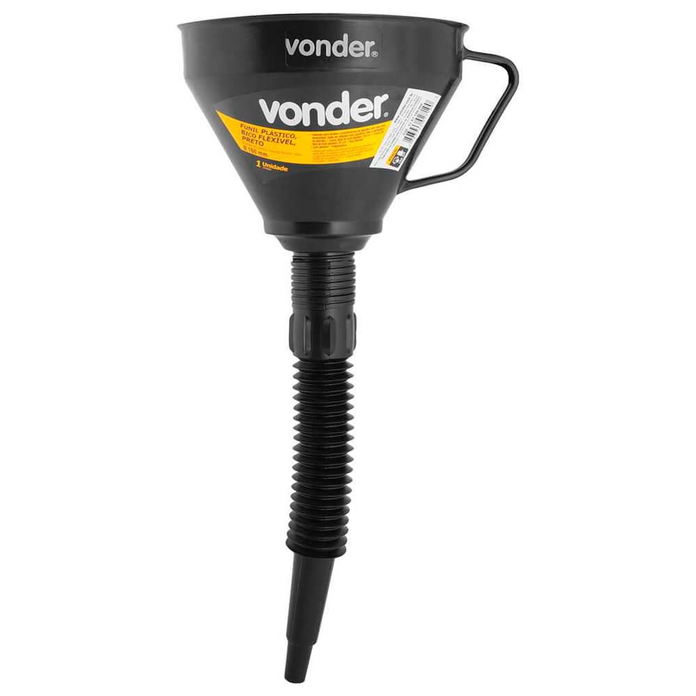 FUNIL USO GERAL FLEXIVEL 160MM PLASTICO PRETO VONDER