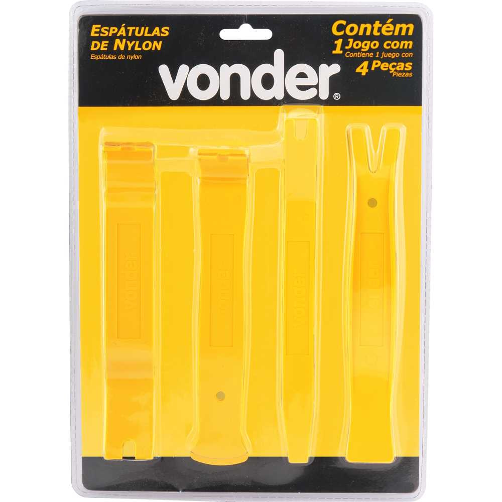 JOGO ESPATULAS NYLON  4 PÇS P/AUTOM VONDER