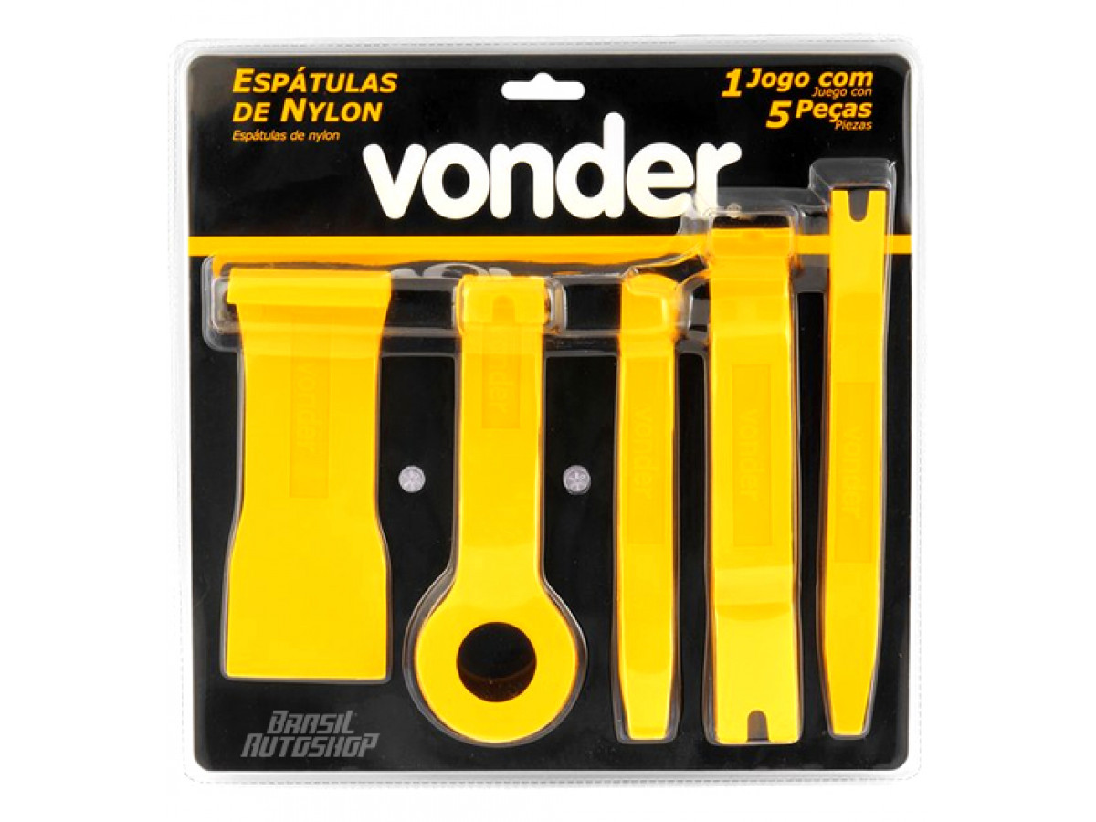 JOGO ESPATULAS NYLON  5 PÇS P/AUTOM VONDER