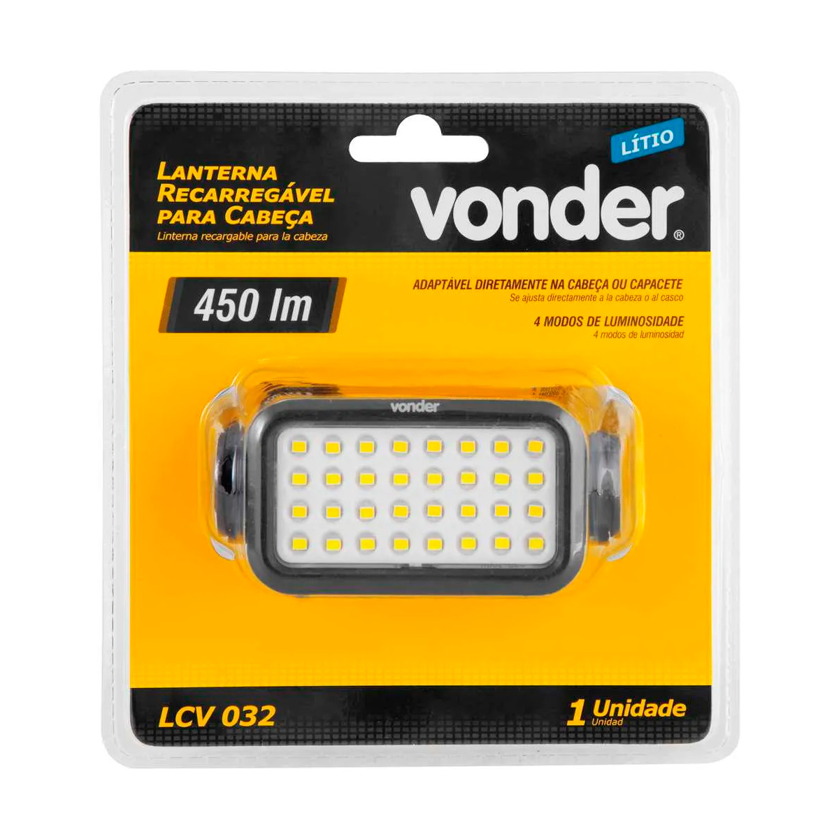 LANTERNA P/ CABEÇA RECARREGAVEL LCV400 VONDER