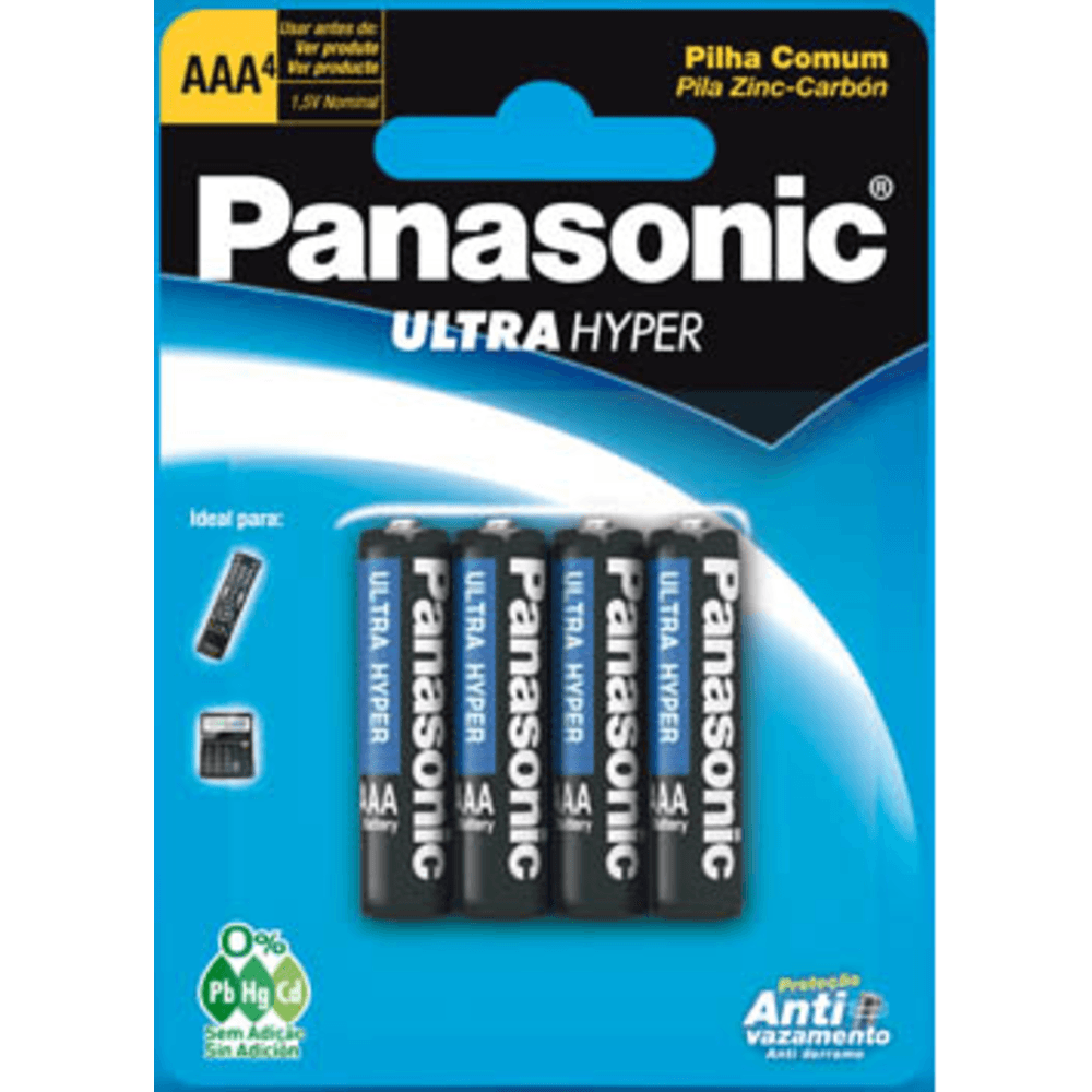 PILHA AAA PEQ. COMUN C/4 PC PANASONIC