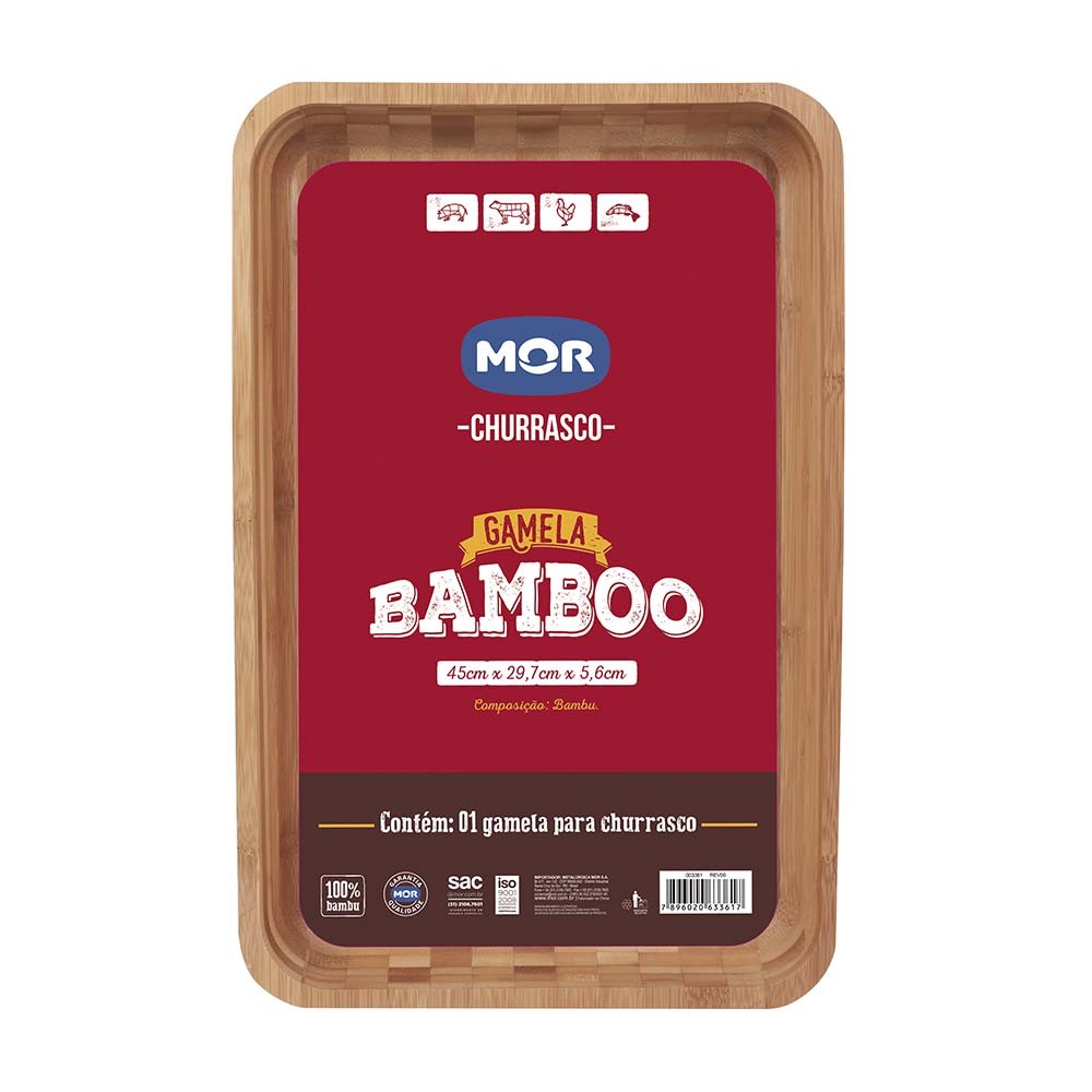 GAMELA P/ CHURRASCO 45 X 30CM BAMBOO MOR