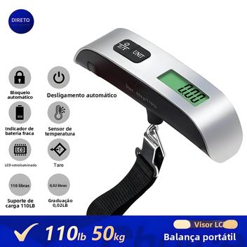 BALANÇA DIGITAL P/ BAGAGEM 50 KG PENDULO PAINEL LED