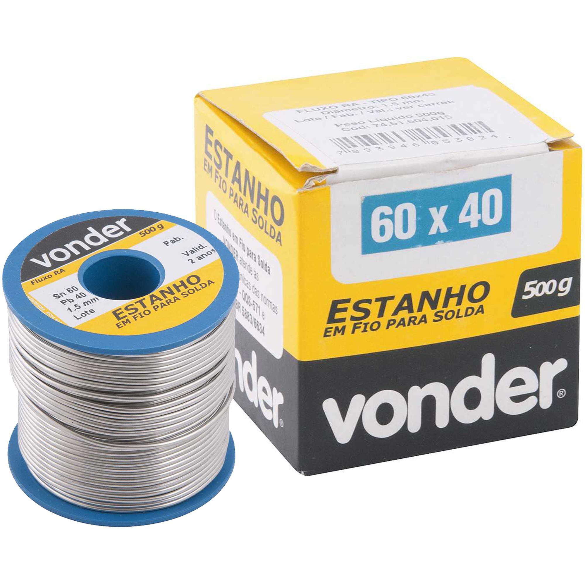 ESTANHO 60 X 40 FIO 1.0 MM 60 GR C/ PASTA DE 10G BOM-5585
