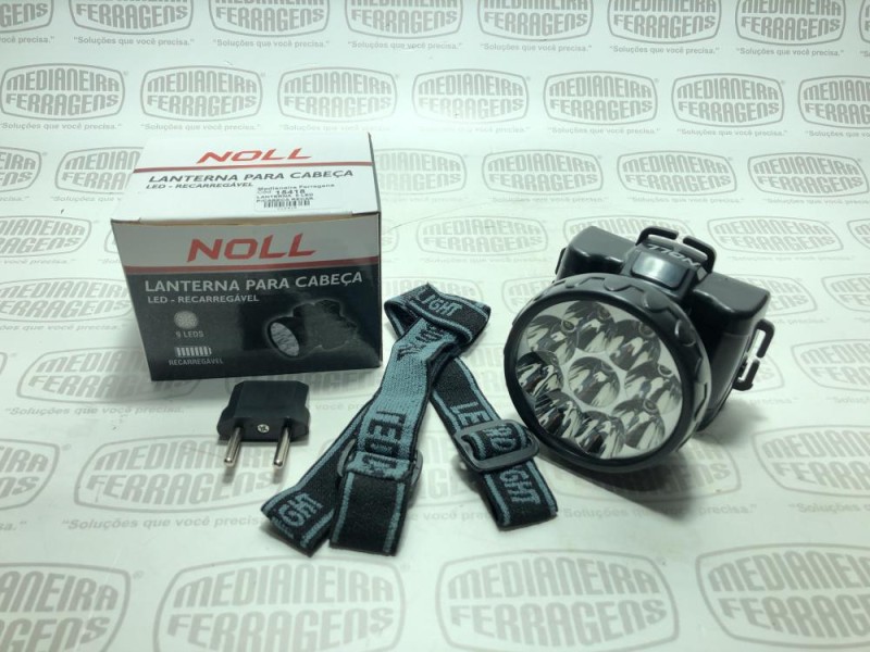 LANTERNA P/ CABEÇA 9 LED RECAR. NOLL