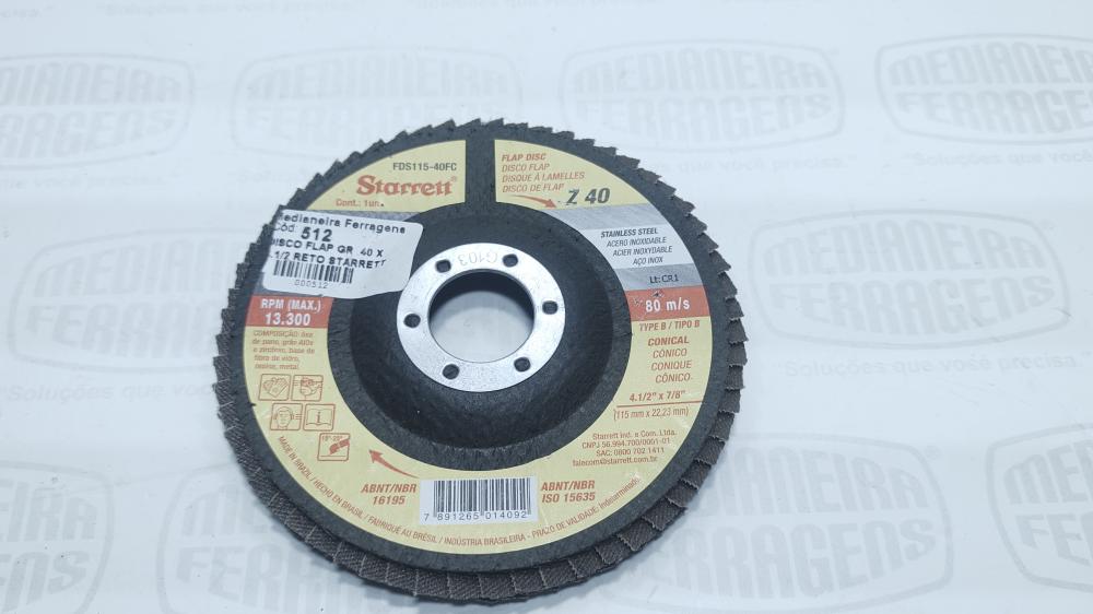 DISCO FLAP GR  40 X 4.1/2 RETO STARRETT