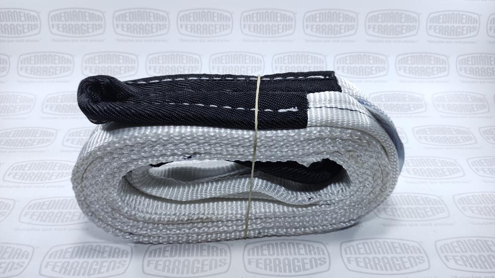 SLING  4,0 TON X 100 MM X 4 MT F.TRAB 5X1 BRANCA FITA CABO