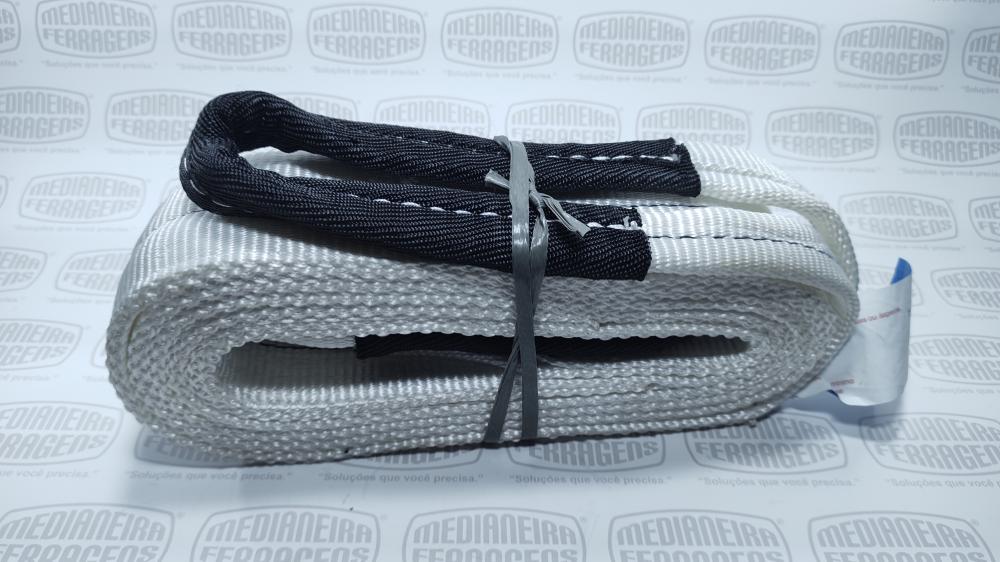 SLING  3,0 TON X 75 MM X 4 MT F.TRAB 5X1 BRANCA FITA CABO