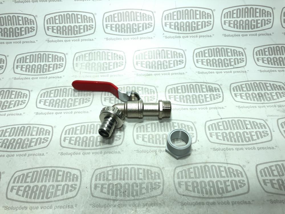 TORNEIRA ESF. 1/2 P/ MANG.1/2 METAL C/ ADAPT 3/4 PLAST