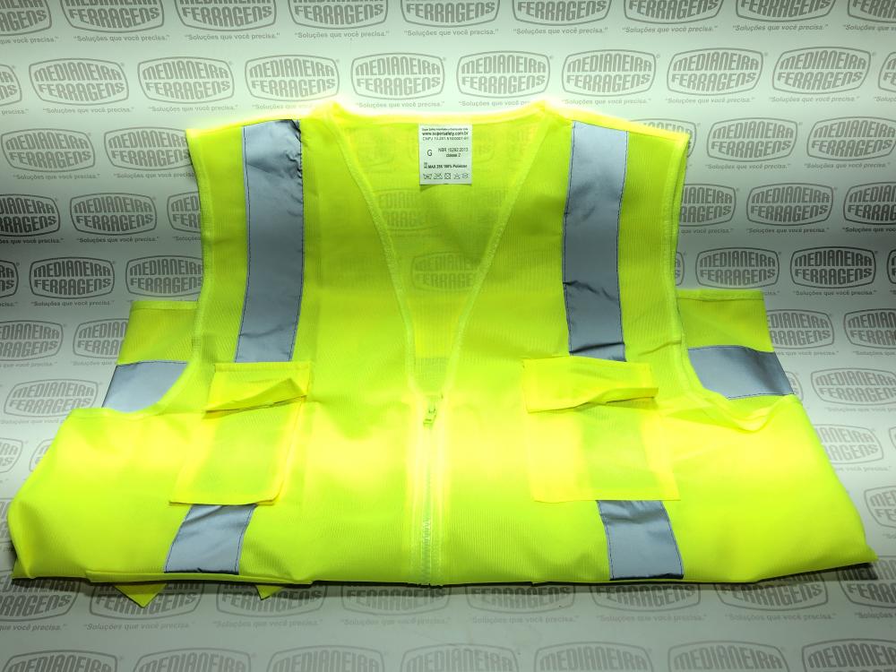COLETE REFLET AMARELO GDE C/ 4 BOLSOS NBR 15292:2013 KALIPSO