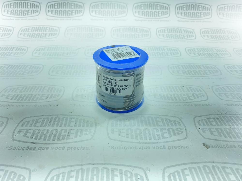 ESTANHO 60 X 40 FIO 1.0 MM  ROLO 1/2 KG AZUL SOFT