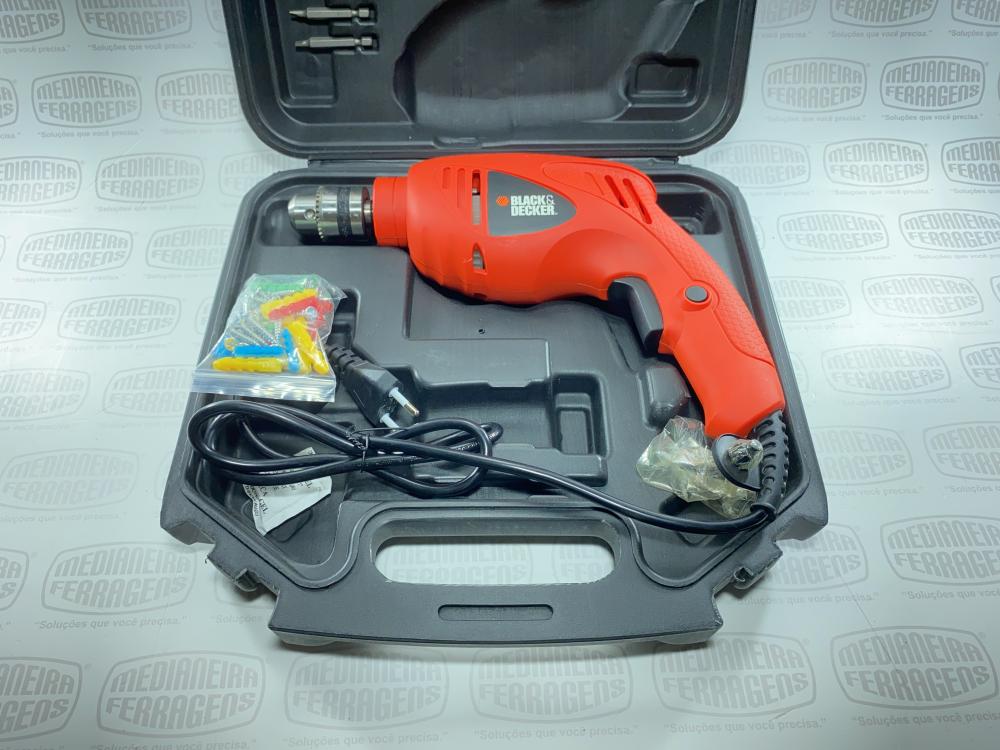 FURADEIRA 550W 220V 3/8  C/KIT 50 PÇS + MALETA B&D